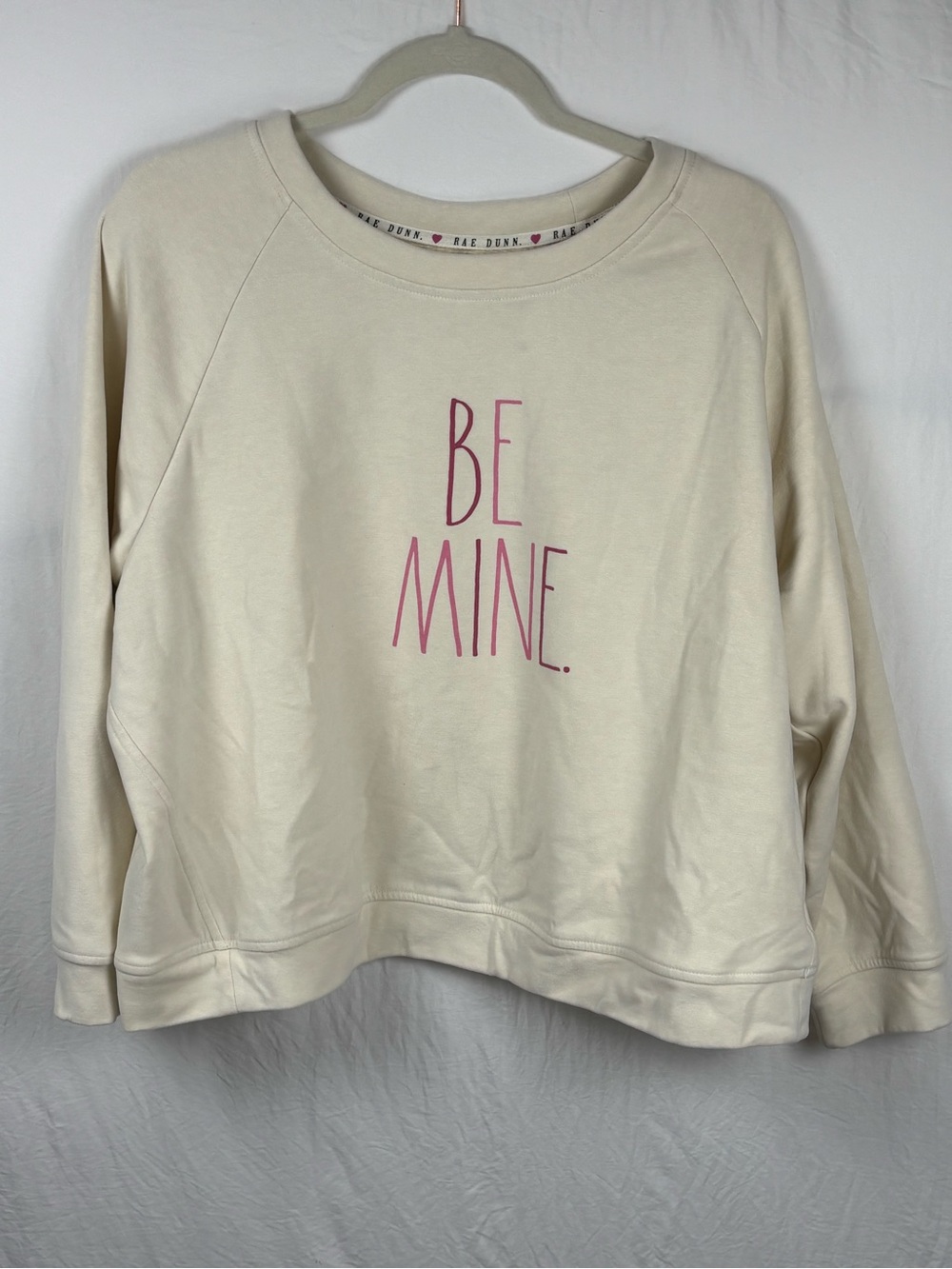 Rae Dunn BE MINE 1X Cream Pullover Sweatshirt - Women's super soft Valentines 💘